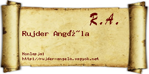Rujder Angéla névjegykártya
